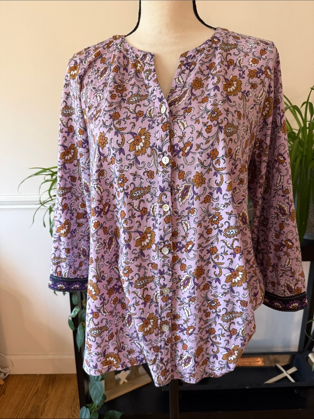 J. Jill Purple Paisley Print Blouse